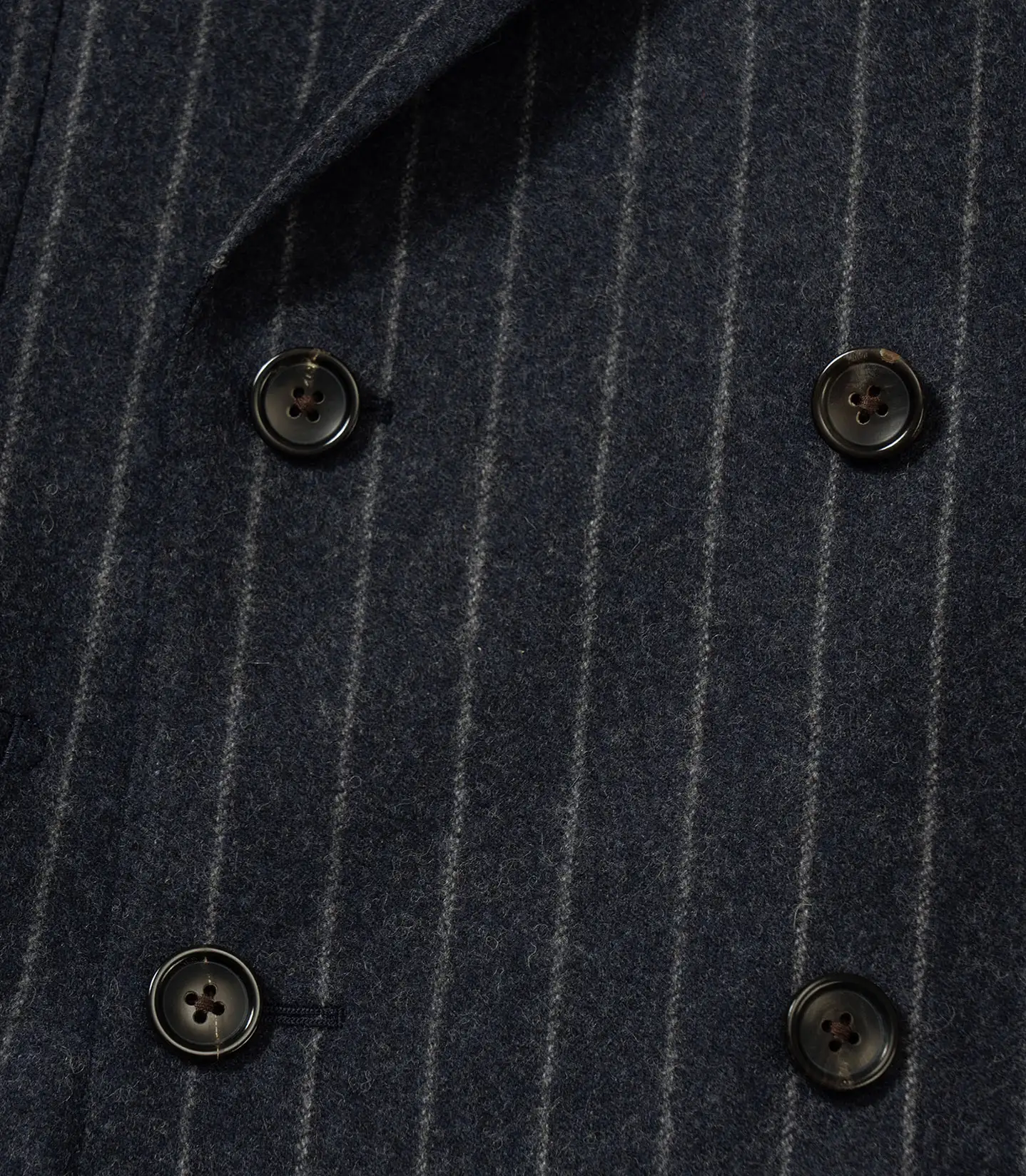 Navy Chalk Stripe Flannel Double-Breasted Neo 2 Suit
