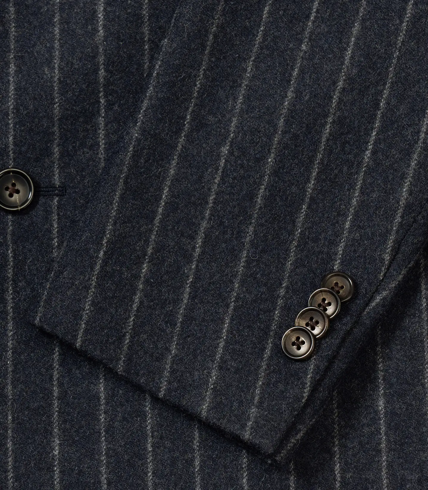Navy Chalk Stripe Flannel Double-Breasted Neo 2 Suit