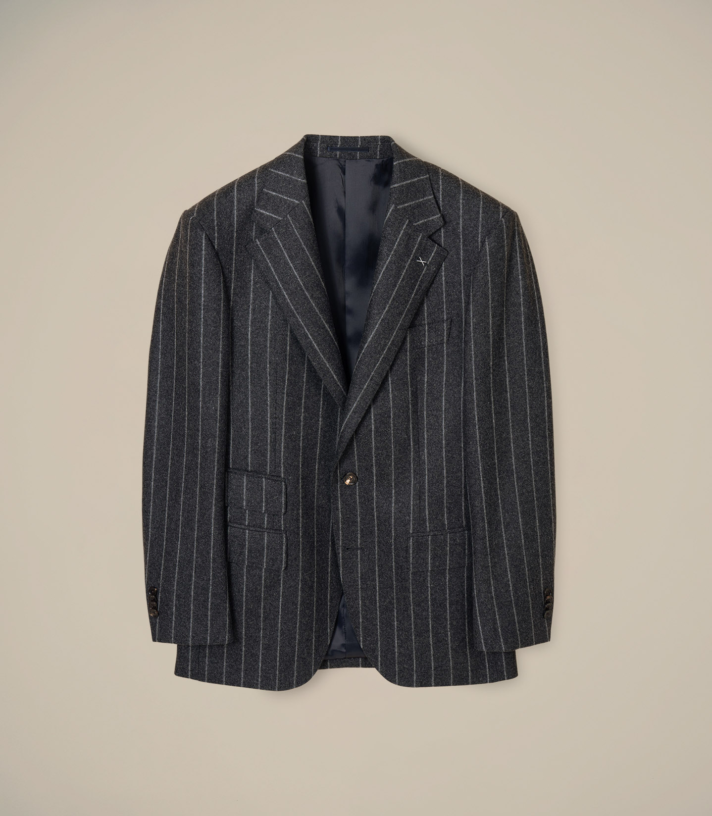 Charcoal Chalk Stripe Flannel Mayfair Suit