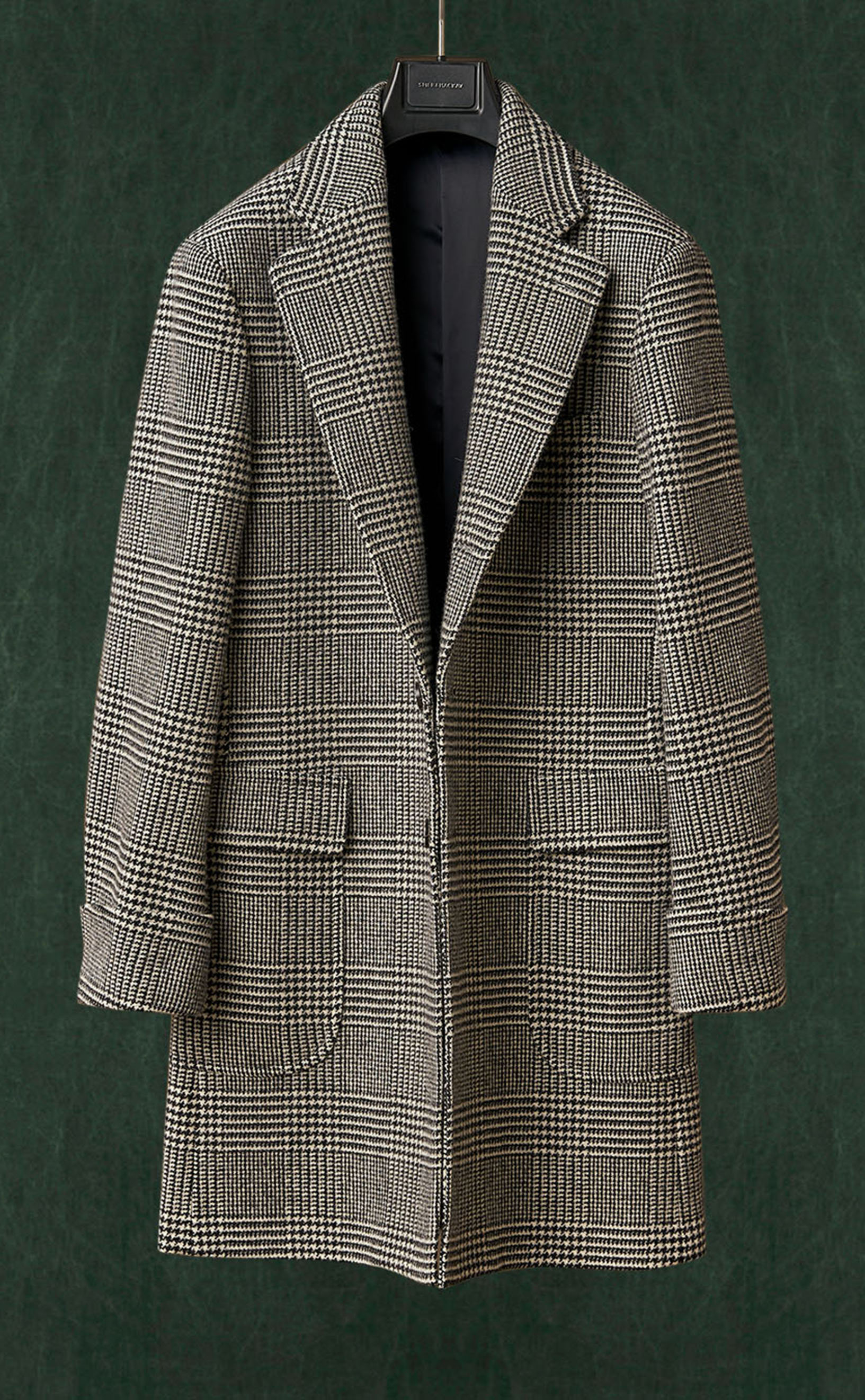 Black & White Check Overcoat