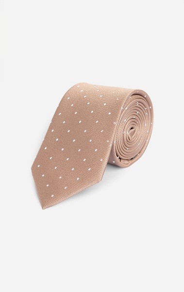 Champagne Twill Polkadot Tie