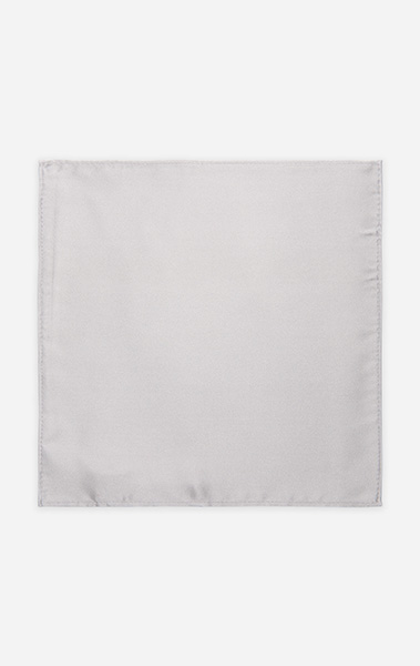 Silver Silk Pocket Square