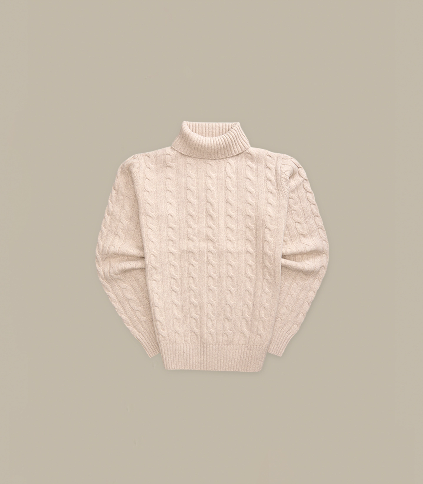 Oatmeal Cable Turtleneck